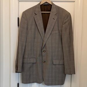BROOKS BROTHERS 1818 Madison Saxxon Brown Plaid Wool Sport Coat